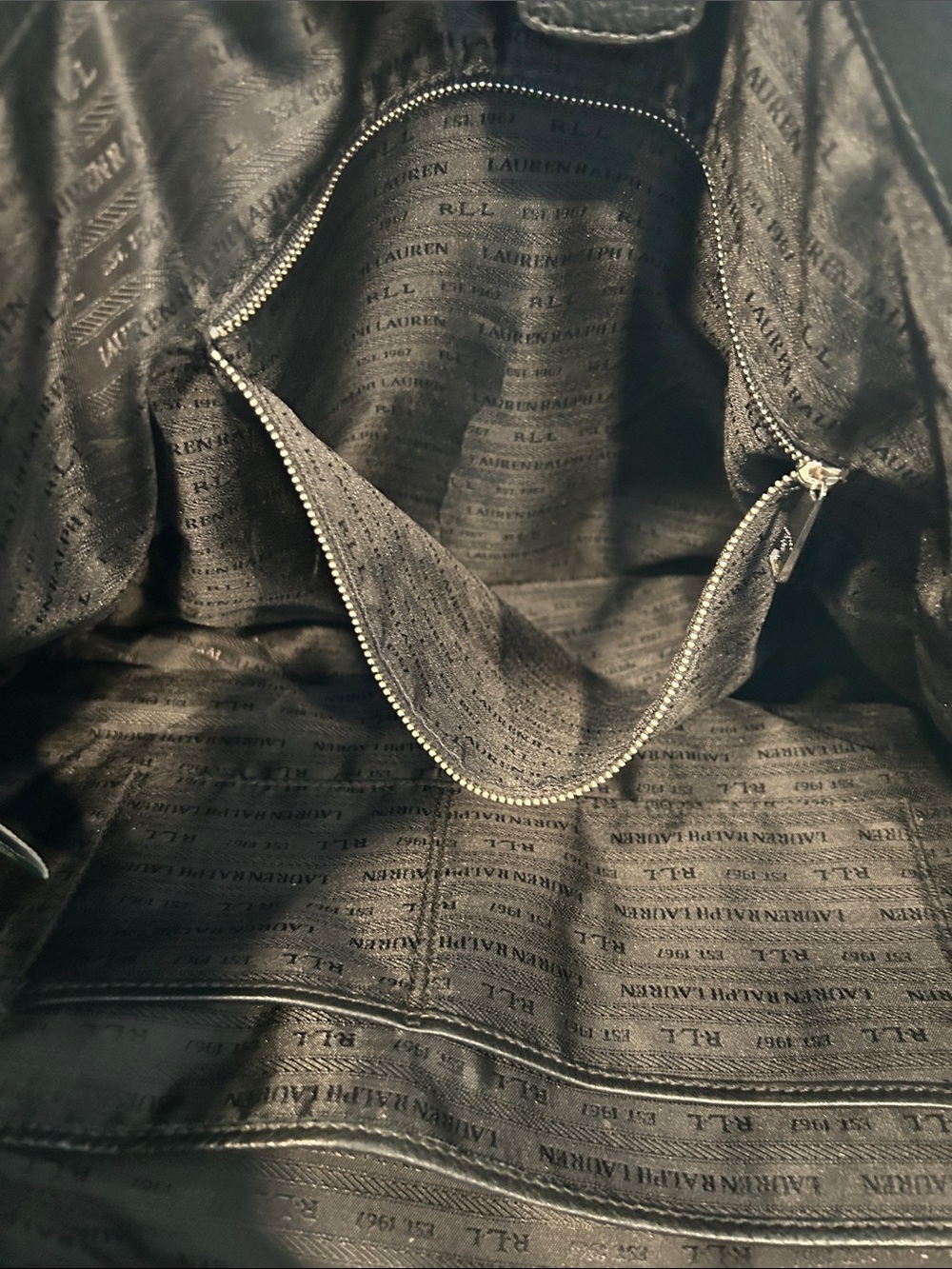 Ralph Lauren Black Pebbled Leather Shoulder Tote w/Equestrian Scarf & Charm - Picture 12 of 16